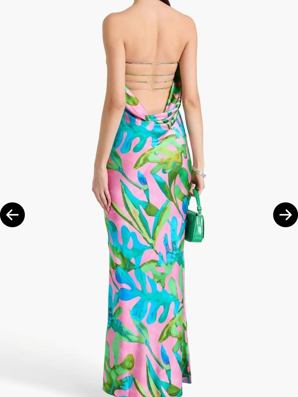Retrofete Strapless Maxi Dress in Pink, Green & Blue - Picture 4 of 11